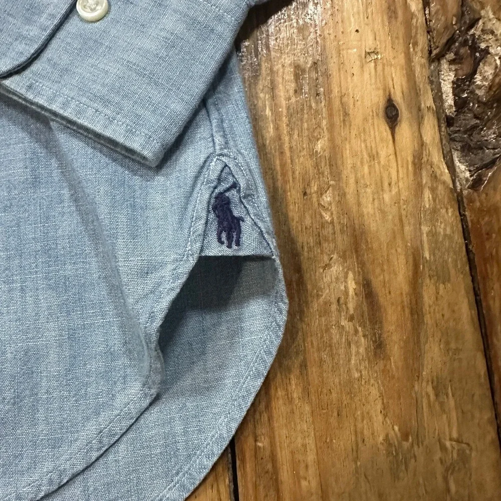 NWT‎ Polo Ralph Lauren Shirt Mens 15 38 Blue Button Up Slim Fit